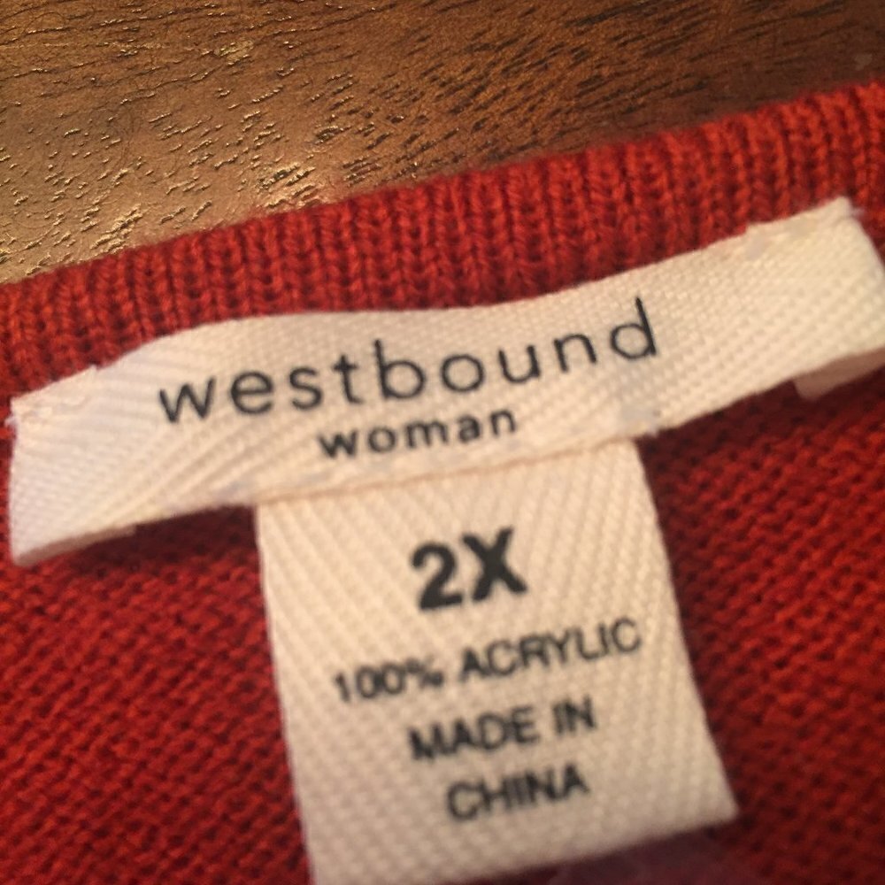 2X Sweater by Westbound Cream Gray Rust NWT - Picture 9 of 9
